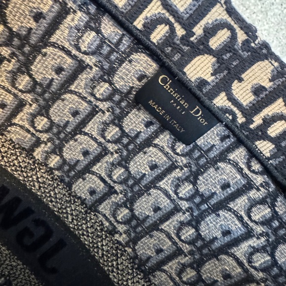 Dior Navy and Beige Monogram Large Book Tote - Picture 6 of 7